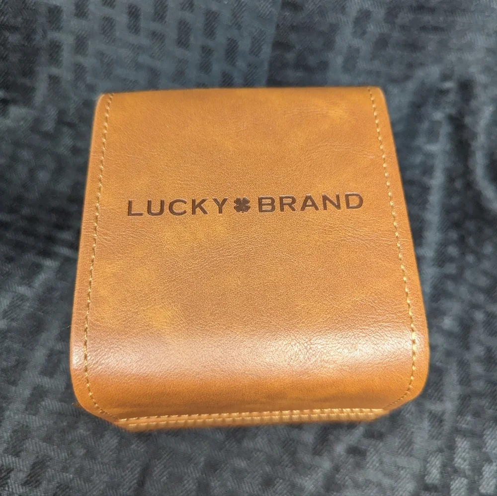 Brown Leather Lucky Brand Watch and Bracelet Set. - Picture 2 of 4